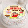 Round Shinchan Family Birthday Vanilla Poster Cake