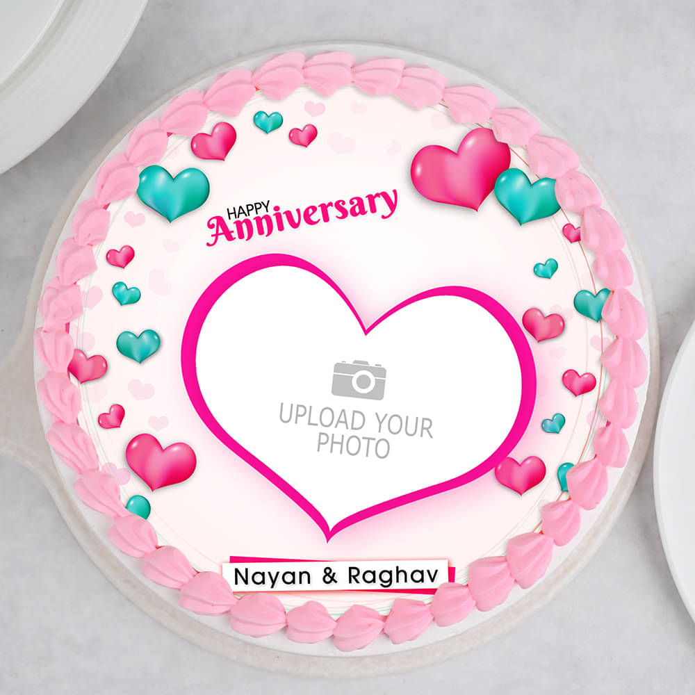 Top View of Soulmate Love photo cake for anniversary