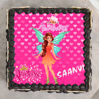 Top View of Pink Barbie Poster Cake