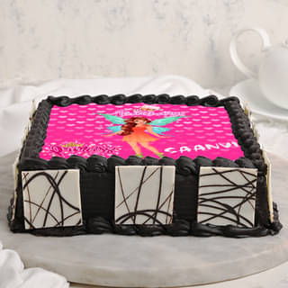 Zoom View of Pink Barbie Poster Cake