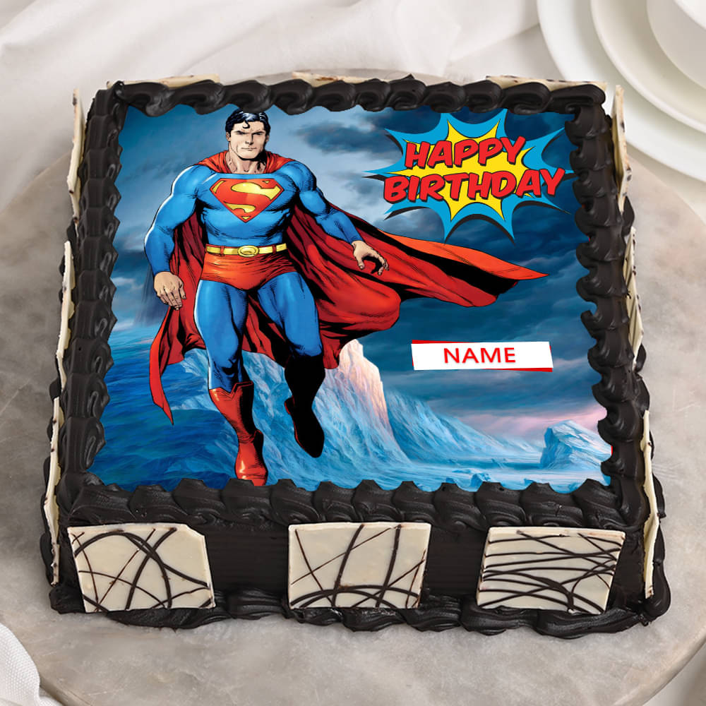 Order Superman Themed Cake Online, Price Rs.1299 | FlowerAura