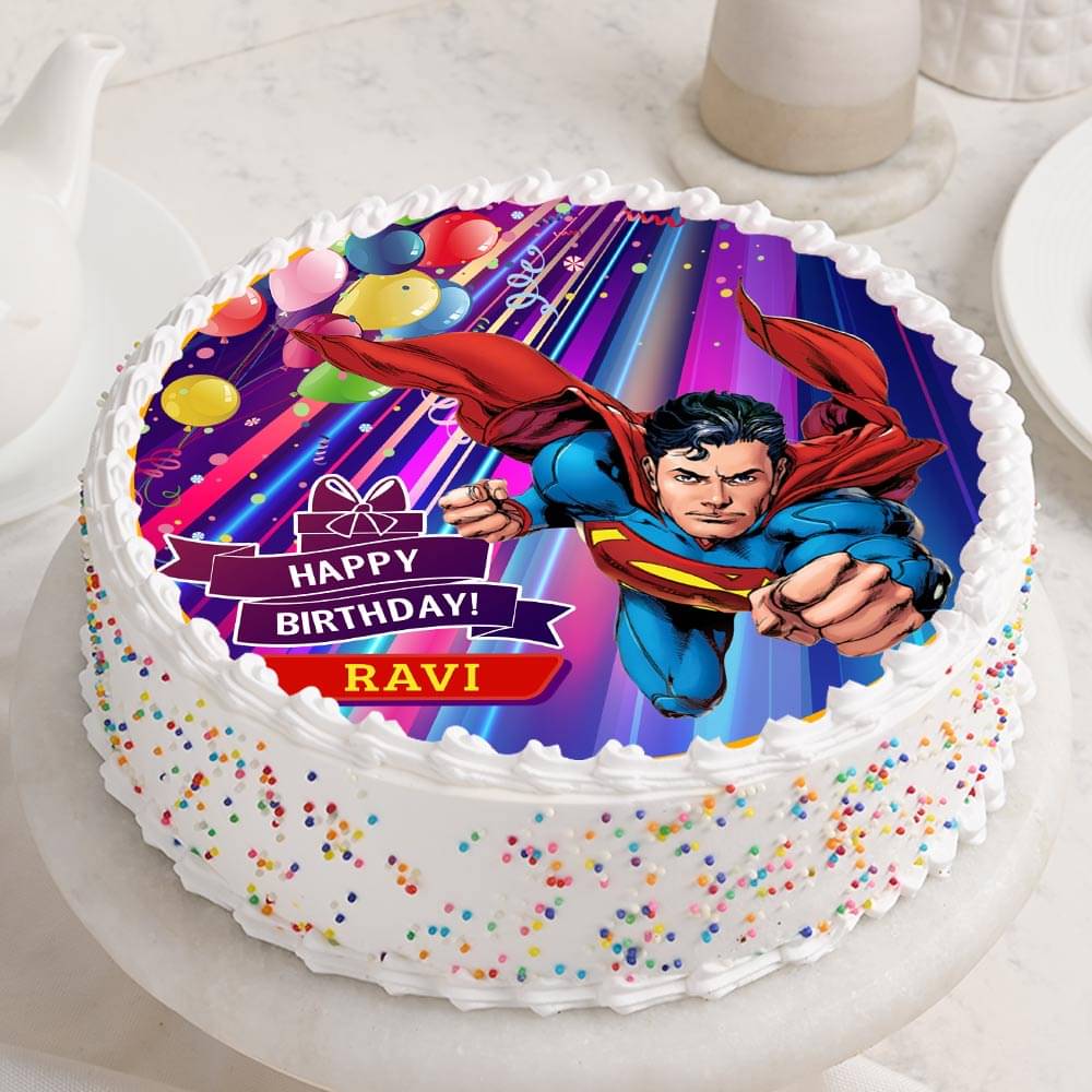 Superman Logo Cake Cake Design For Boys Noida  Gurgaon  Creme Castle