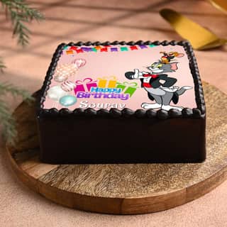 Tom N Jerry Cartoon Birthday Cake