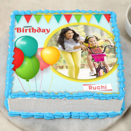 Vibrant Attraction Photo Cake for birthday celebration