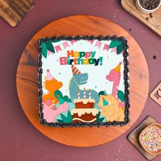 Order Square Dino Fun Birthday Cake Online
