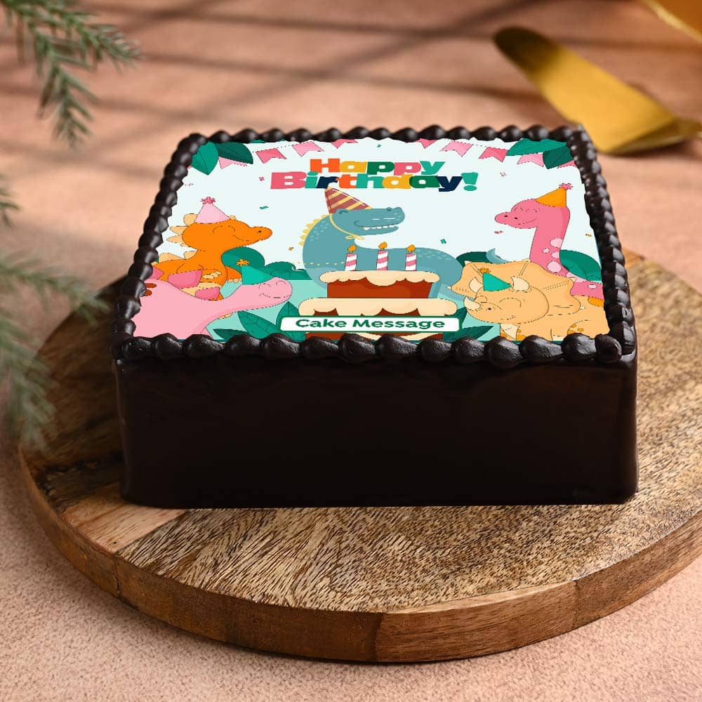 Square Dino Birthday Cake Square Dino Birthday Cake