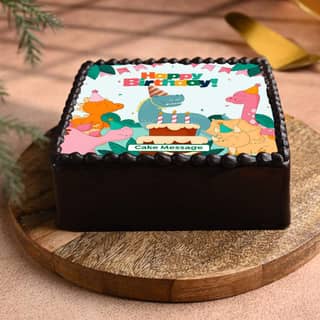 Square Dino Birthday Cake