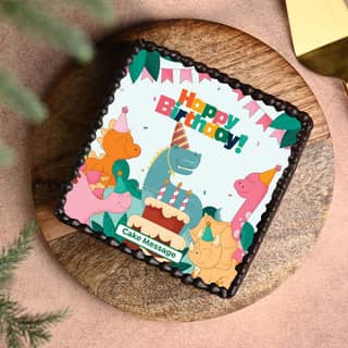 Square Dino Birthday Cake