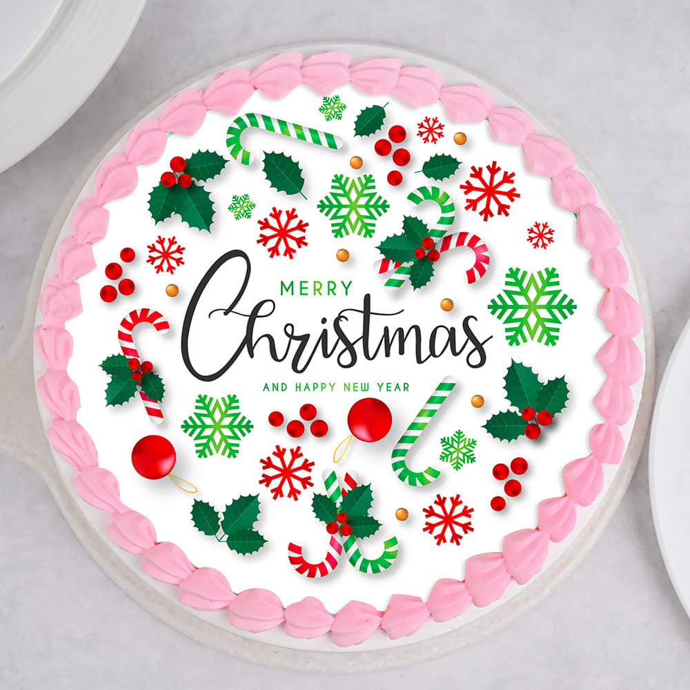 Merry Christmas Photo Cake Santa Squad Christmas Cake