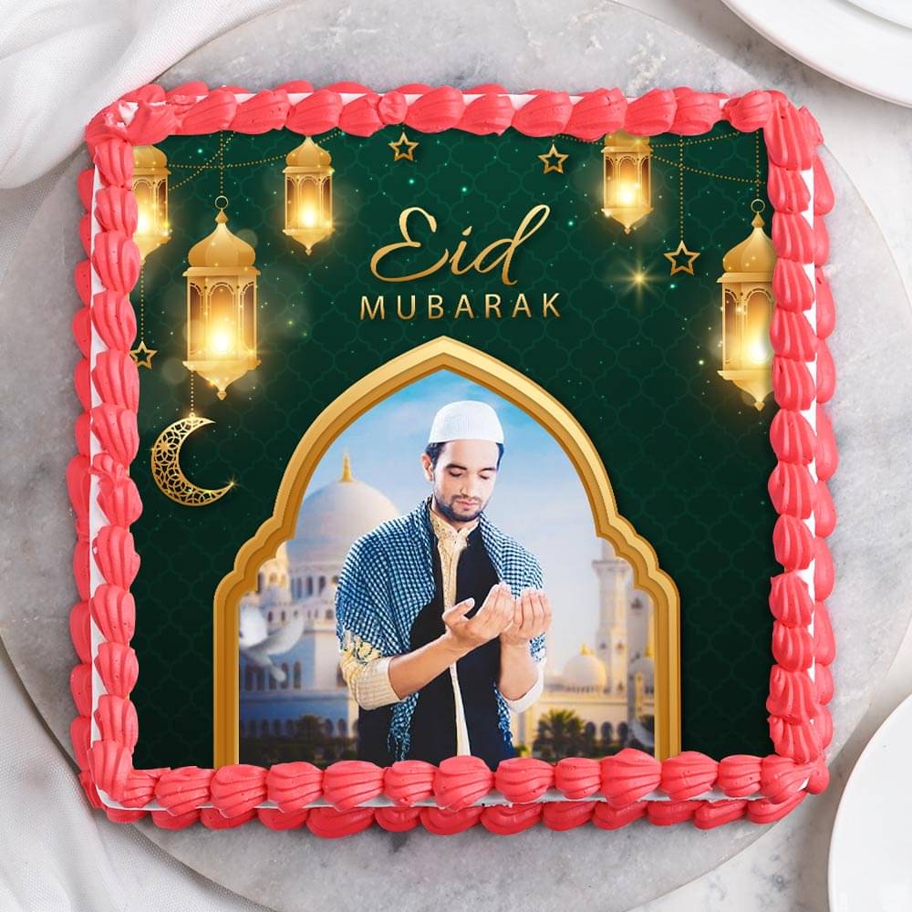 Square Shaped Eid Photo Cake Square Shaped Eid Photo Cake