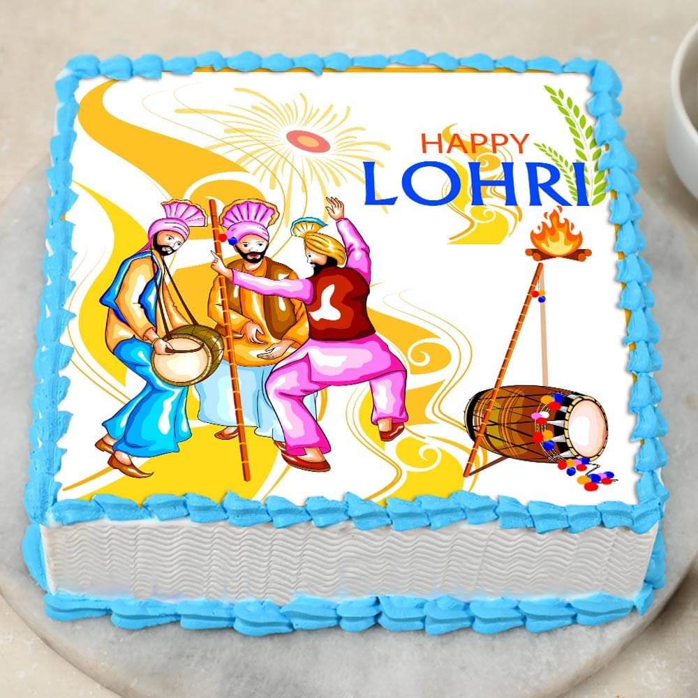 Lohri Themed Cake (Design 3) – Order My Gift(OMG)