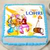 Square shaped Lohri Poster Cake