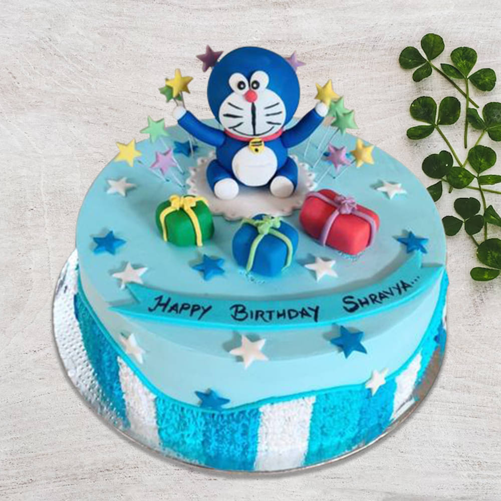 Faridabad Special: Doraemon Round Chocolate Photo Cake Online Delivery in  Faridabad