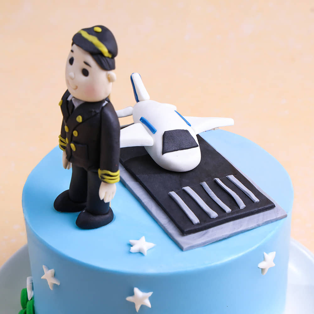 Starry Sky Pilot Themed Cake