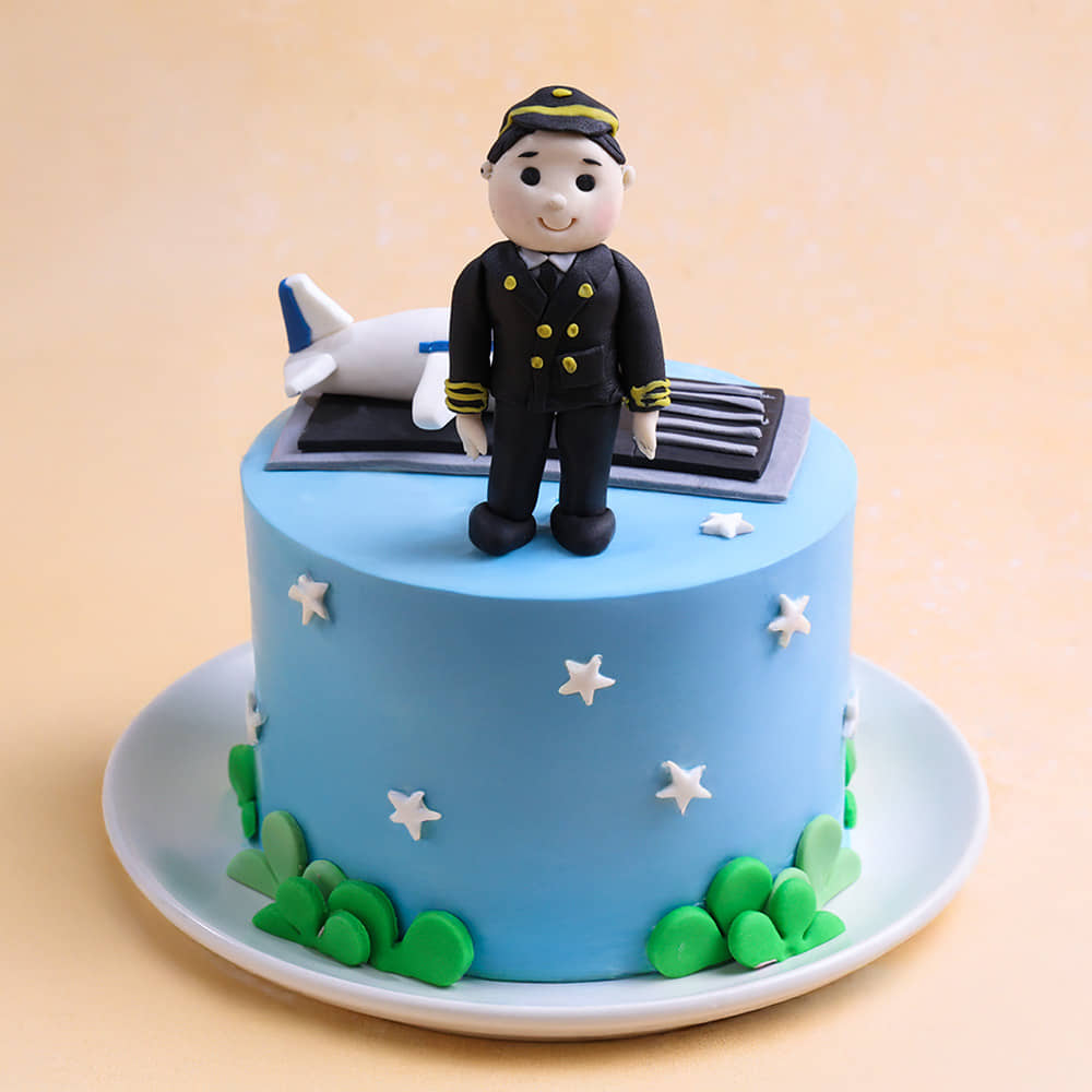 Starry Sky Pilot Themed Cake