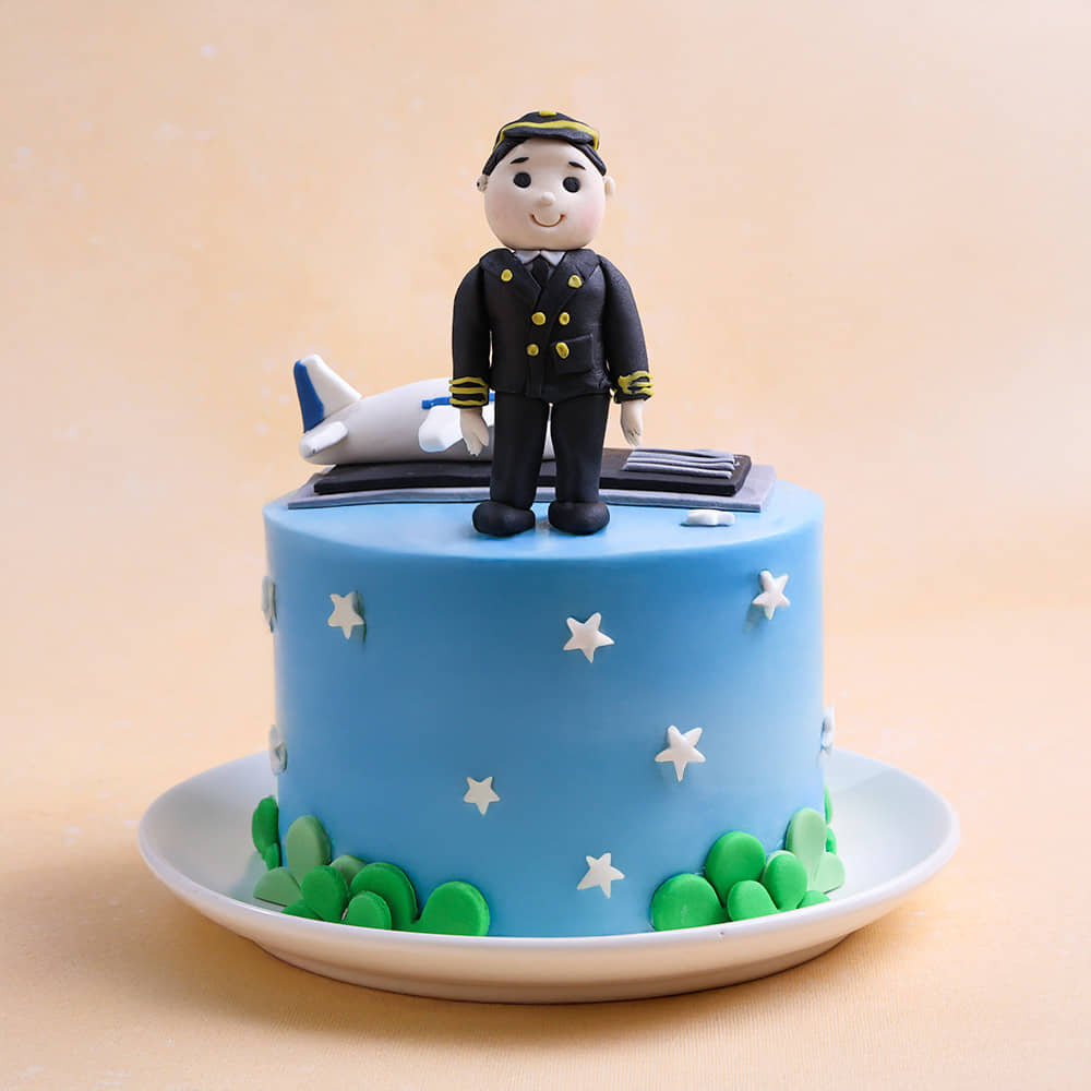 Starry Sky Pilot Themed Cake