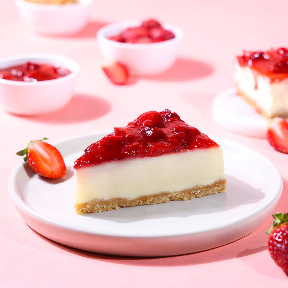 Strawberry Baked Cheesecake Slice Strawberry Baked Cheesecake