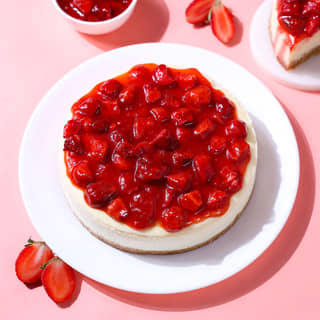 Top View of Strawberry Cheesecake Top View of Strawberry Cheesecake