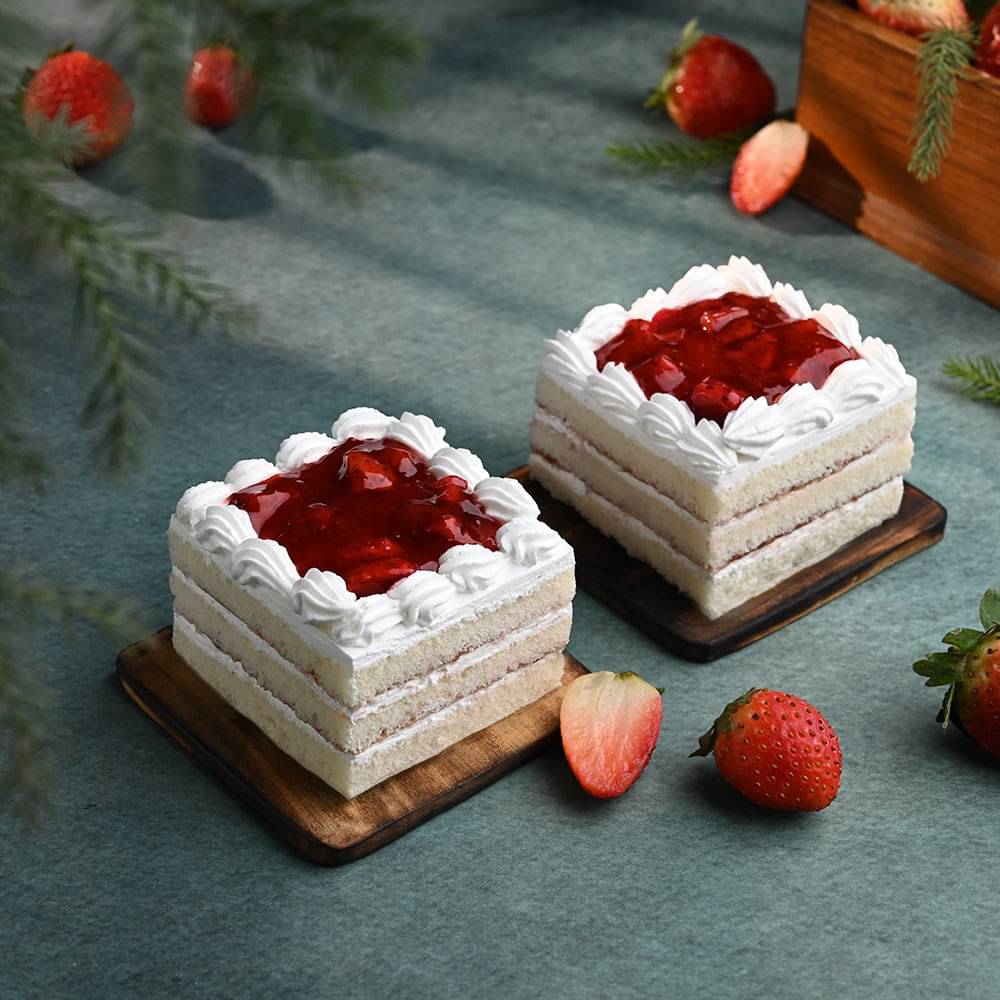 Side View of Strawberry Pastries