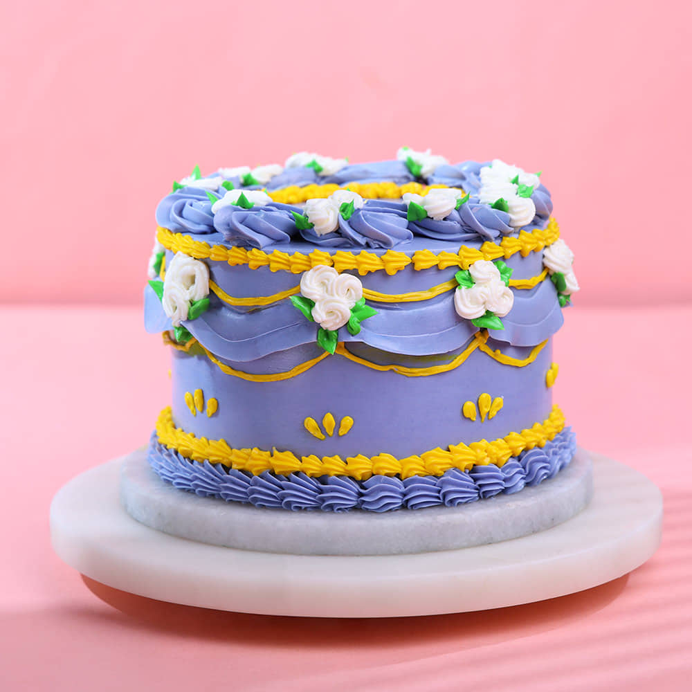 Side View of Sundrop Flower Rapunzel Cake