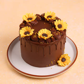 Sunflower Choco Drip Cake