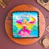 Top View of Super Charming Barbie Photo Cake