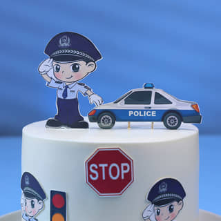 Zoomed-in View of Super Cop Police Cake Zoomed-in View of Super Cop Police Cake