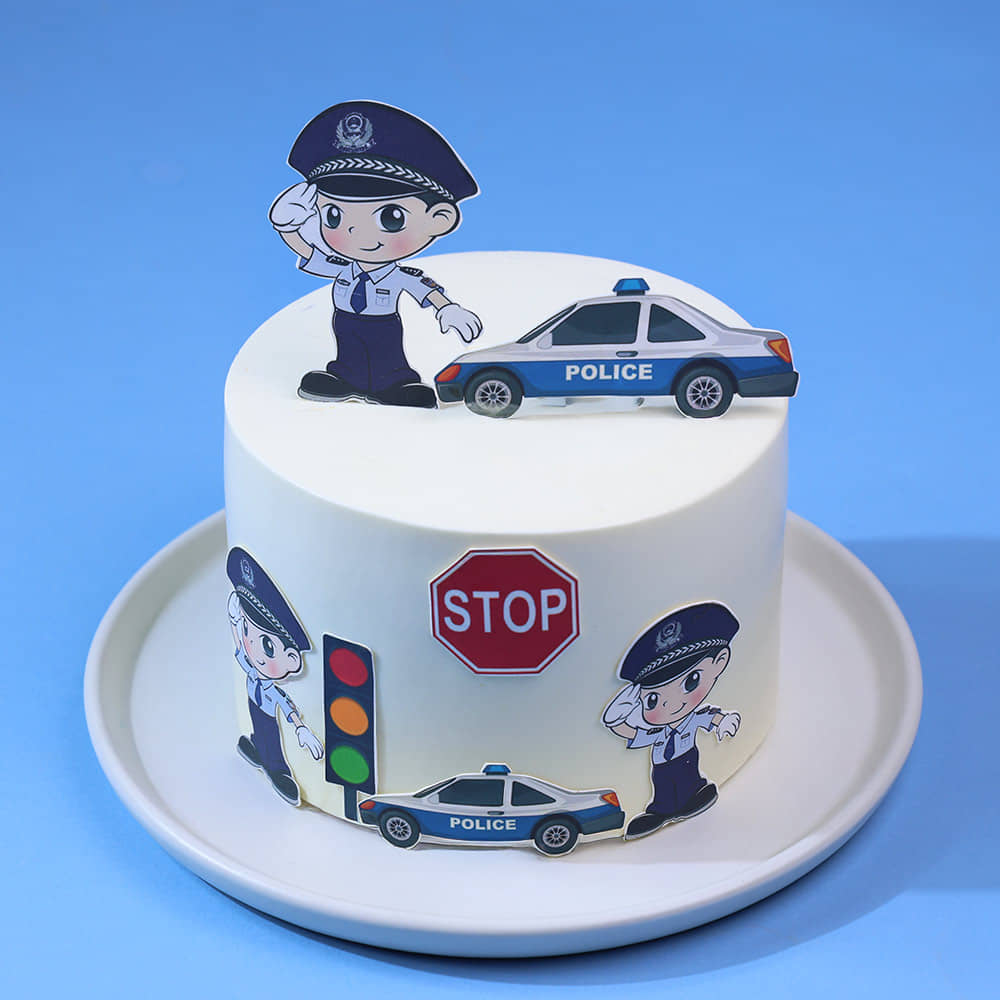 Top View of Super Cop Police Cake