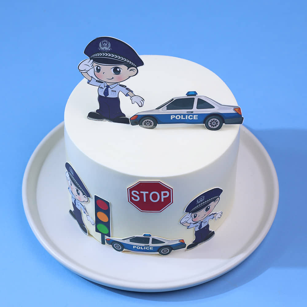 Top View of Super Cop Police Cake