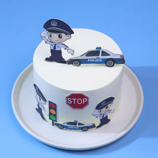 Front View of Super Cop Police Cake Front View of Super Cop Police Cake