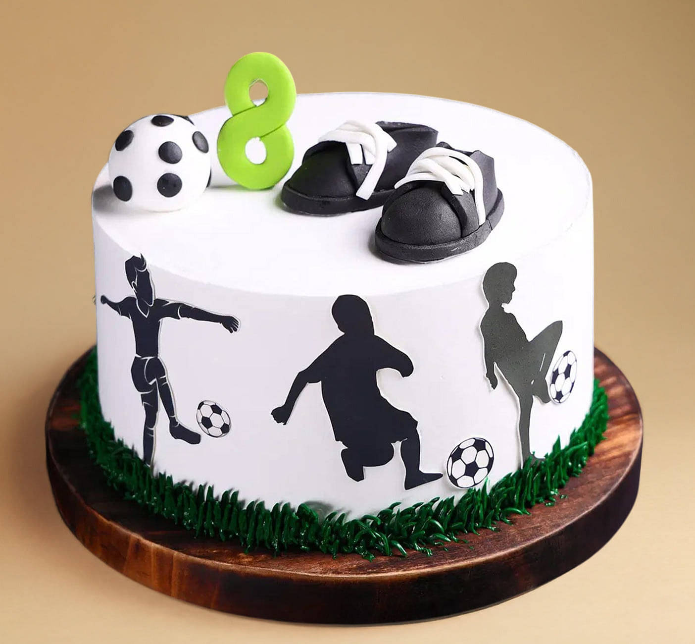 Zoomed View of Super Kick Football Cake