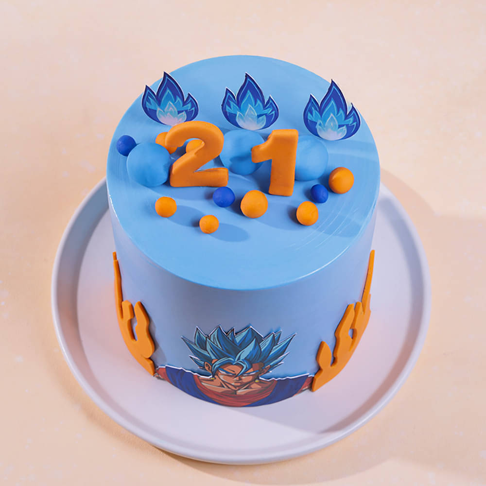 Top View of Super Saiyan Goku Cake