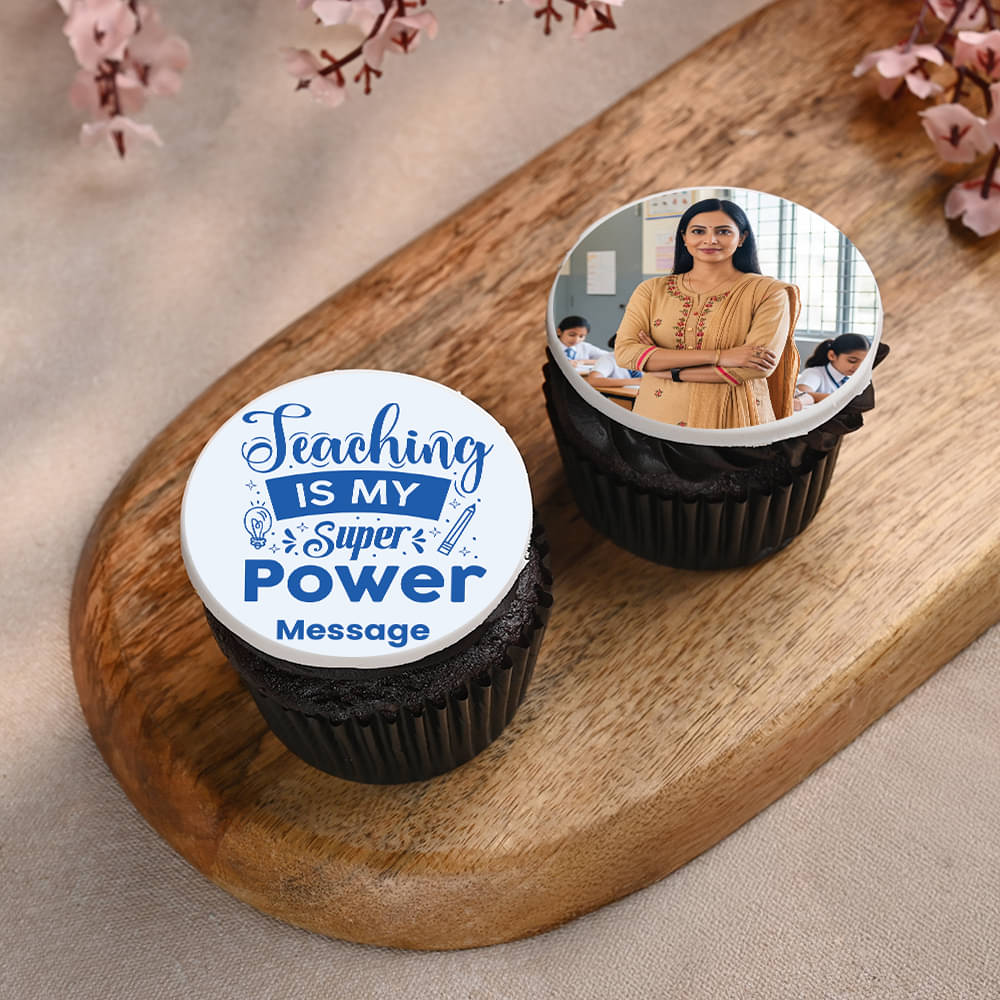 Super Teacher Photo Cupcakes