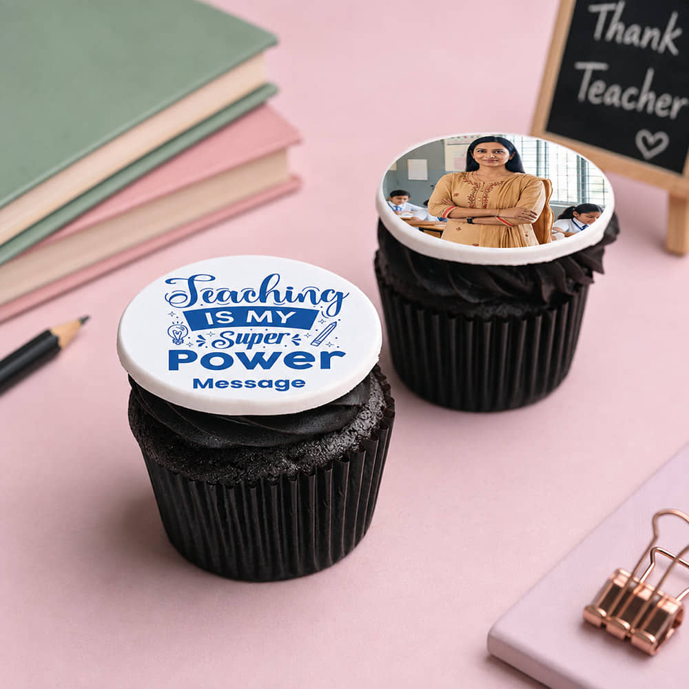 Super Teacher Photo Cupcakes