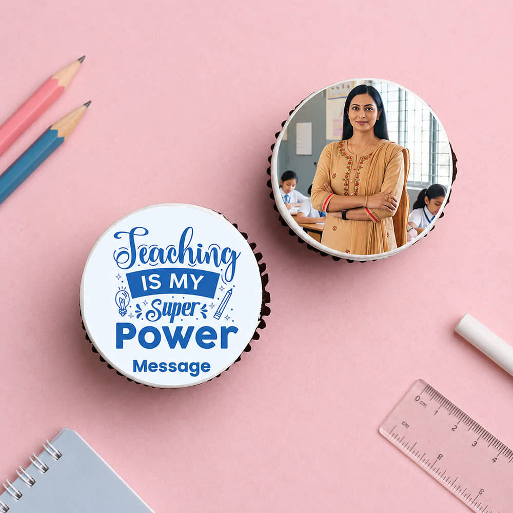 Super Teacher Photo Cupcakes