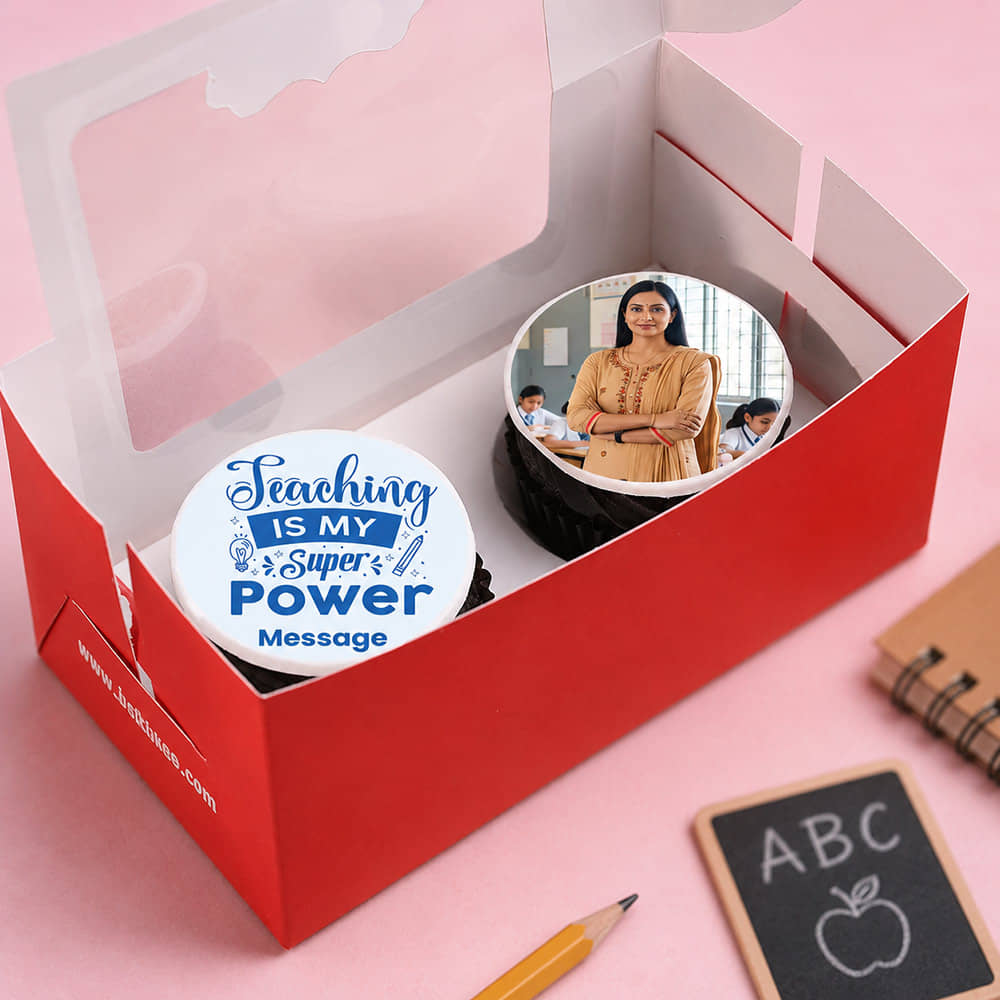 Super Teacher Photo Cupcakes