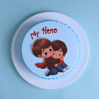 Top View of Superbro Celebration Cake for Brother's Day