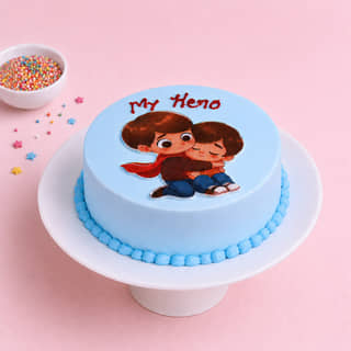 Side View of Superbro Celebration Cake for Brother's Day Side View of Superbro Celebration Cake for Brother's Day