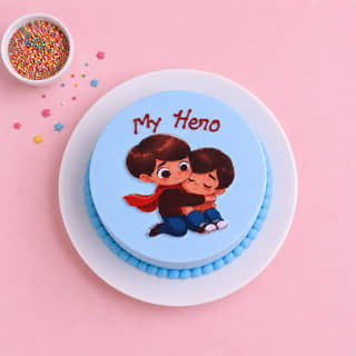 Top View of Superbro Celebration Cake for Brother's Day Top View of Superbro Celebration Cake for Brother's Day