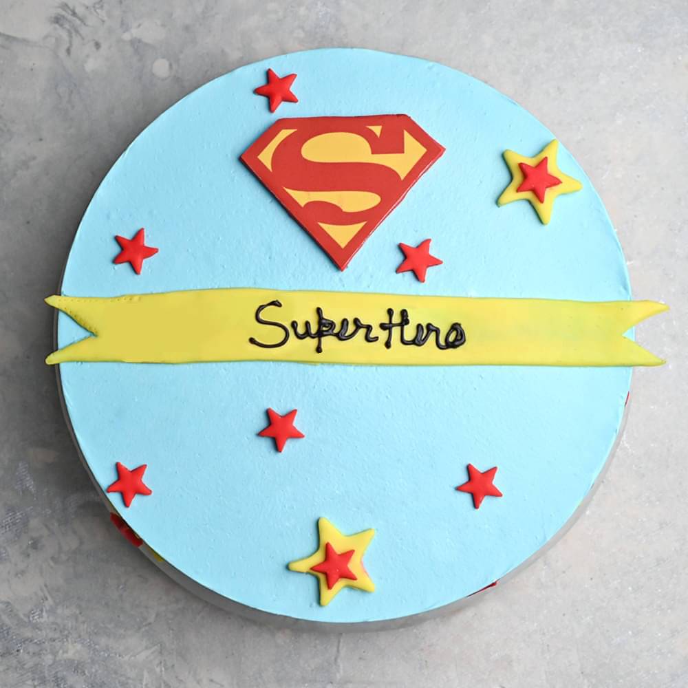 Blue Superhero Pineapple Cake