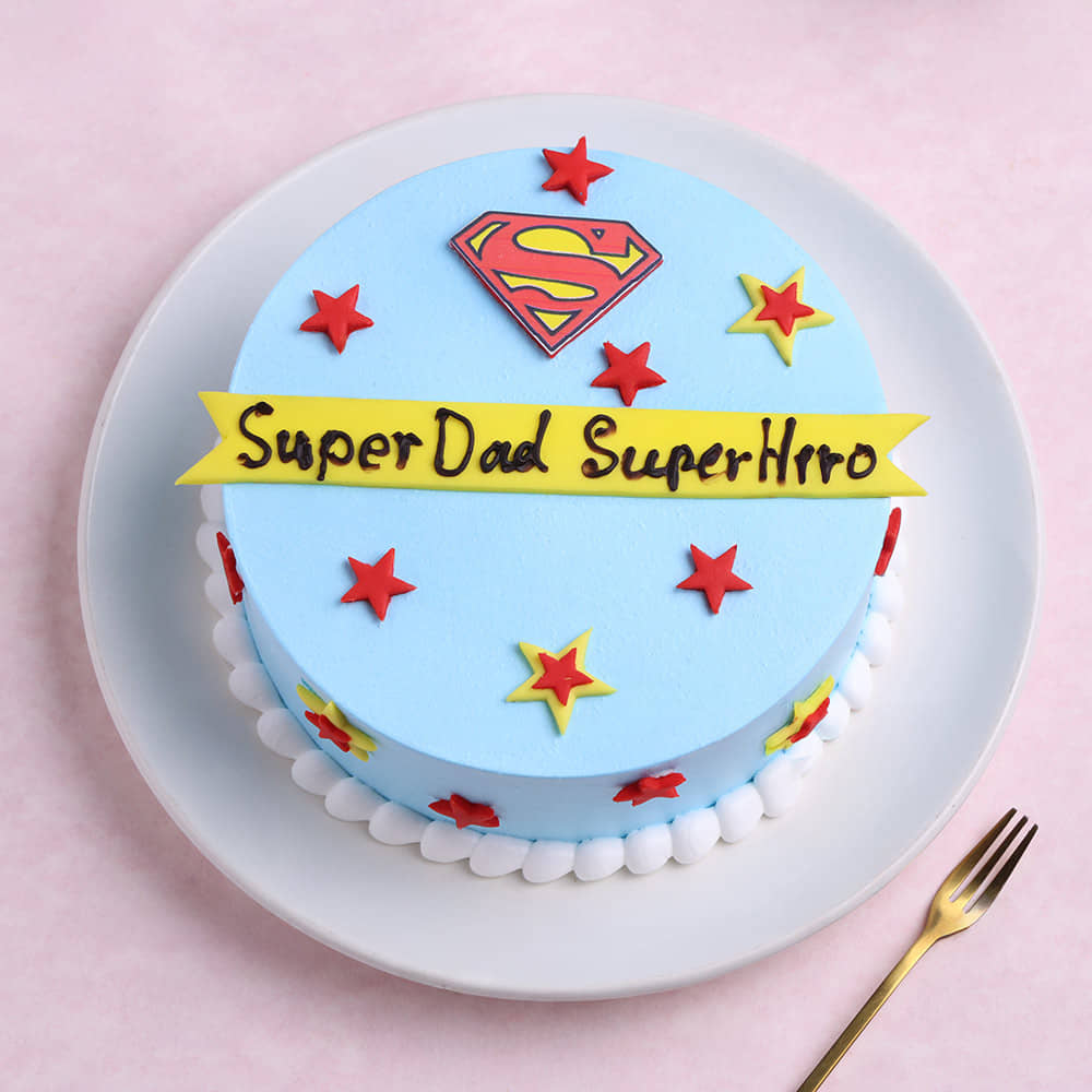 Super Man Vanilla Cake for Dad