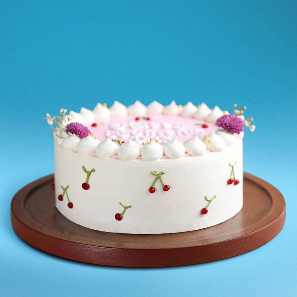 Front View of Sweet Blooms Womens Day Cake