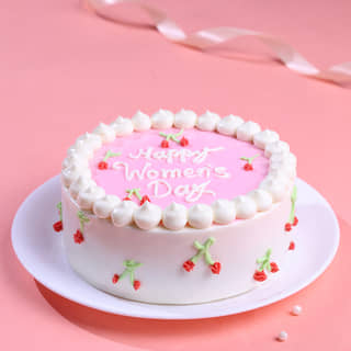 Top View of Sweet Blooms Womens Day Cake