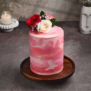 Front View of Sweet Forever Floral Wedding Cake