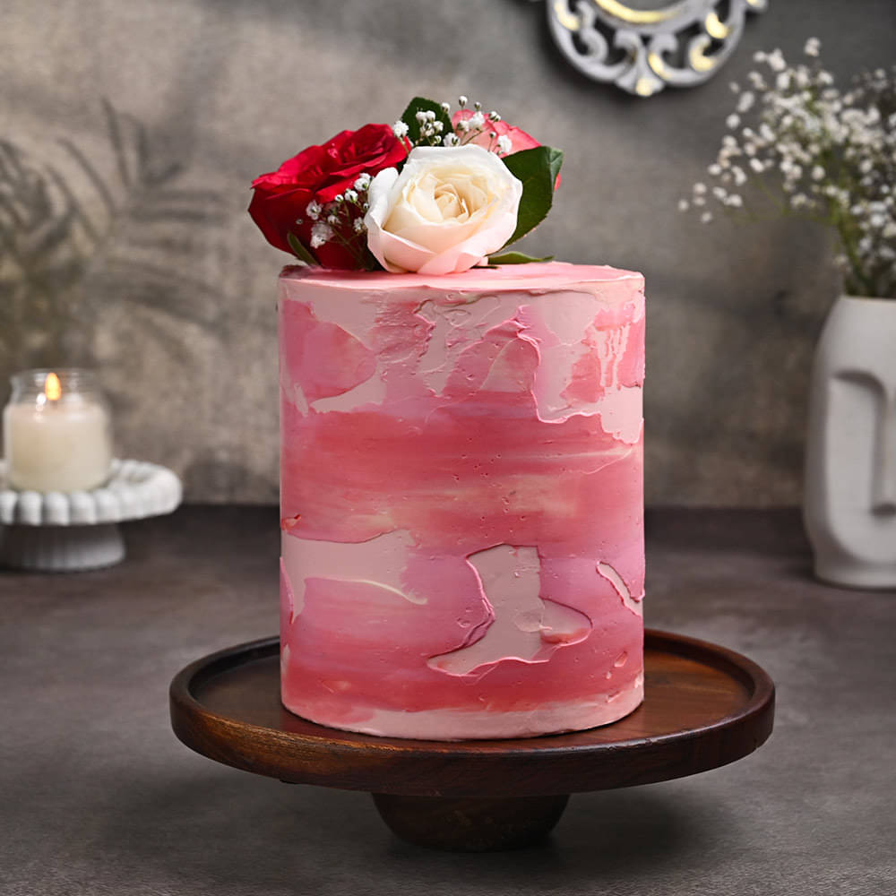 Side View of Sweet Forever Floral Wedding Cake