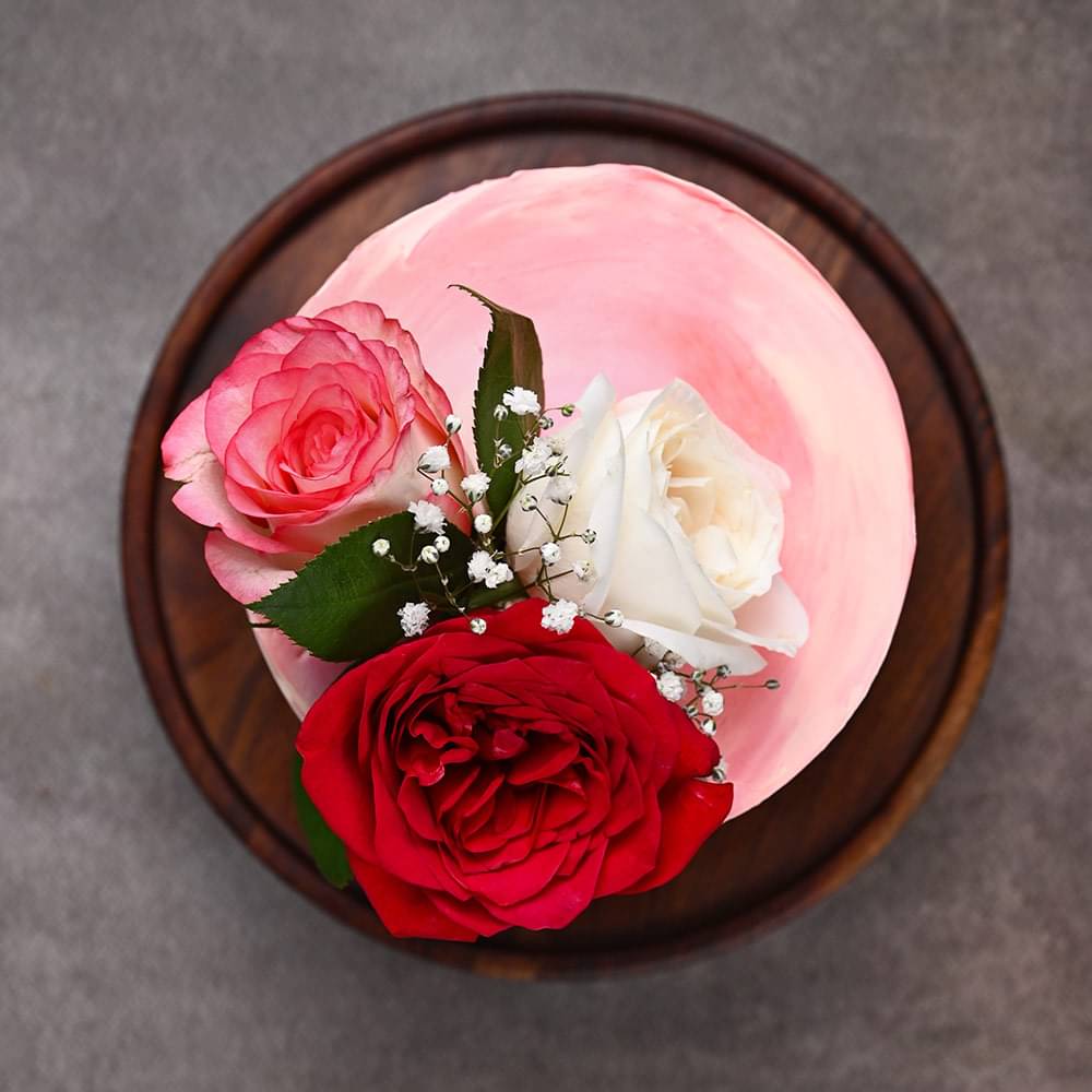 Front View of Sweet Forever Floral Wedding Cake