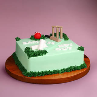 Side View of Innings Cricket Cake