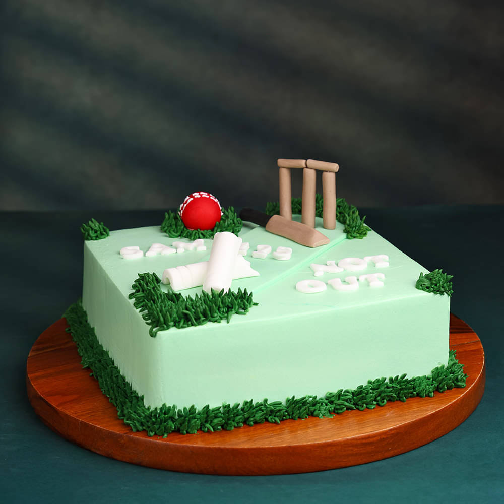 Side View of Innings Cricket Cake