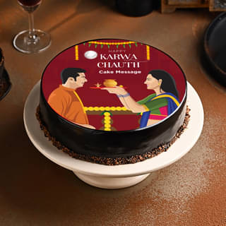 Karwa Chauth Custom Photo Cake Karwa Chauth Custom Photo Cake