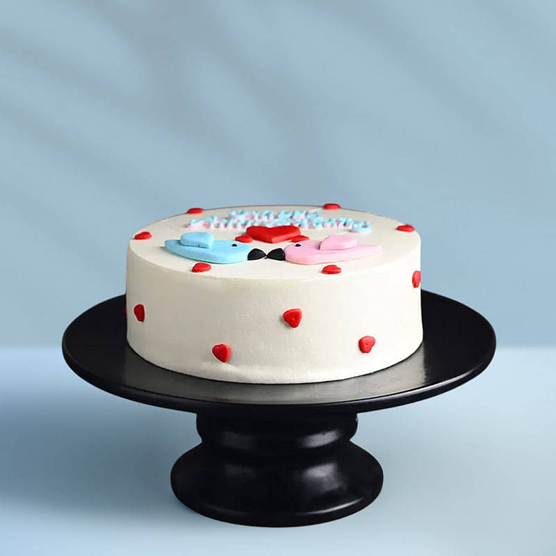 Front View: Anniversary Cake for the Love Birds